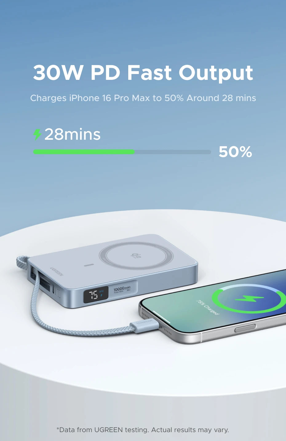 10000mAh Magnetic Power Bank 25W Fast Charger for iPhone 17 by Tidesmit Tidesmit