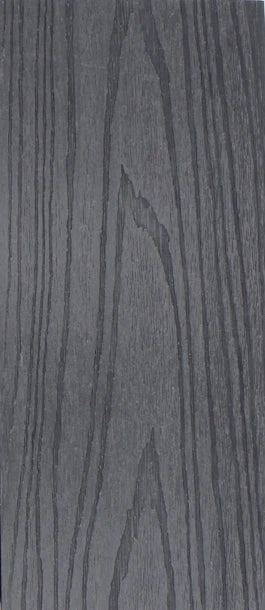 WPC garden fence panel with dark gray wood-grain texture