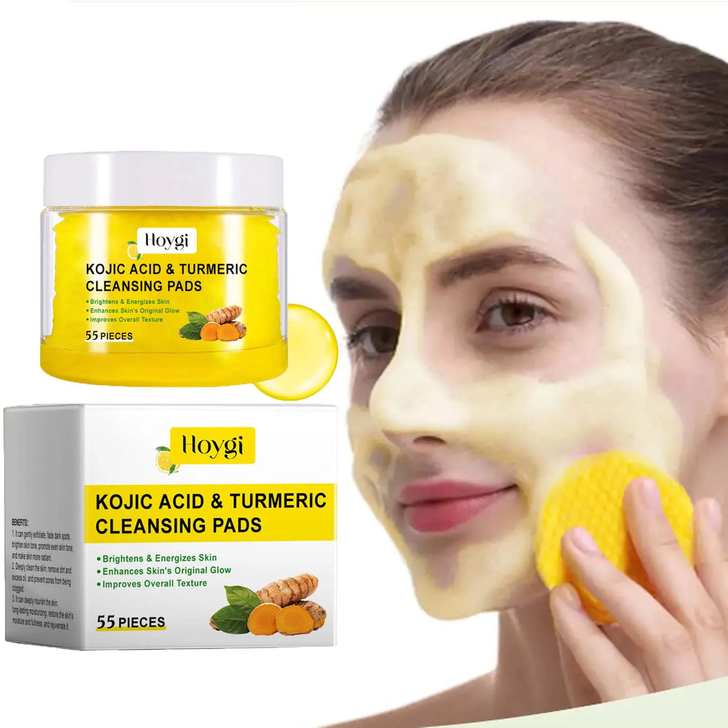 Turmeric Kojic Acid Cleansing Pads Exfoliating Pads Shrink Pores Removing Dead Skin Smooth Brightening Skin Face Cleansing