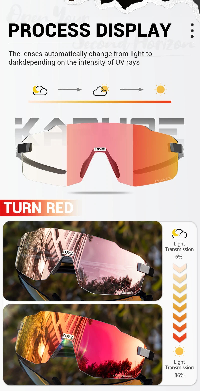 Kapvoe New Cycling Glasses  Men UV400 Sports Running Sunglasses Women Outdoor Drving Hiking Riding Goggles MTB Bicycle Eyewear