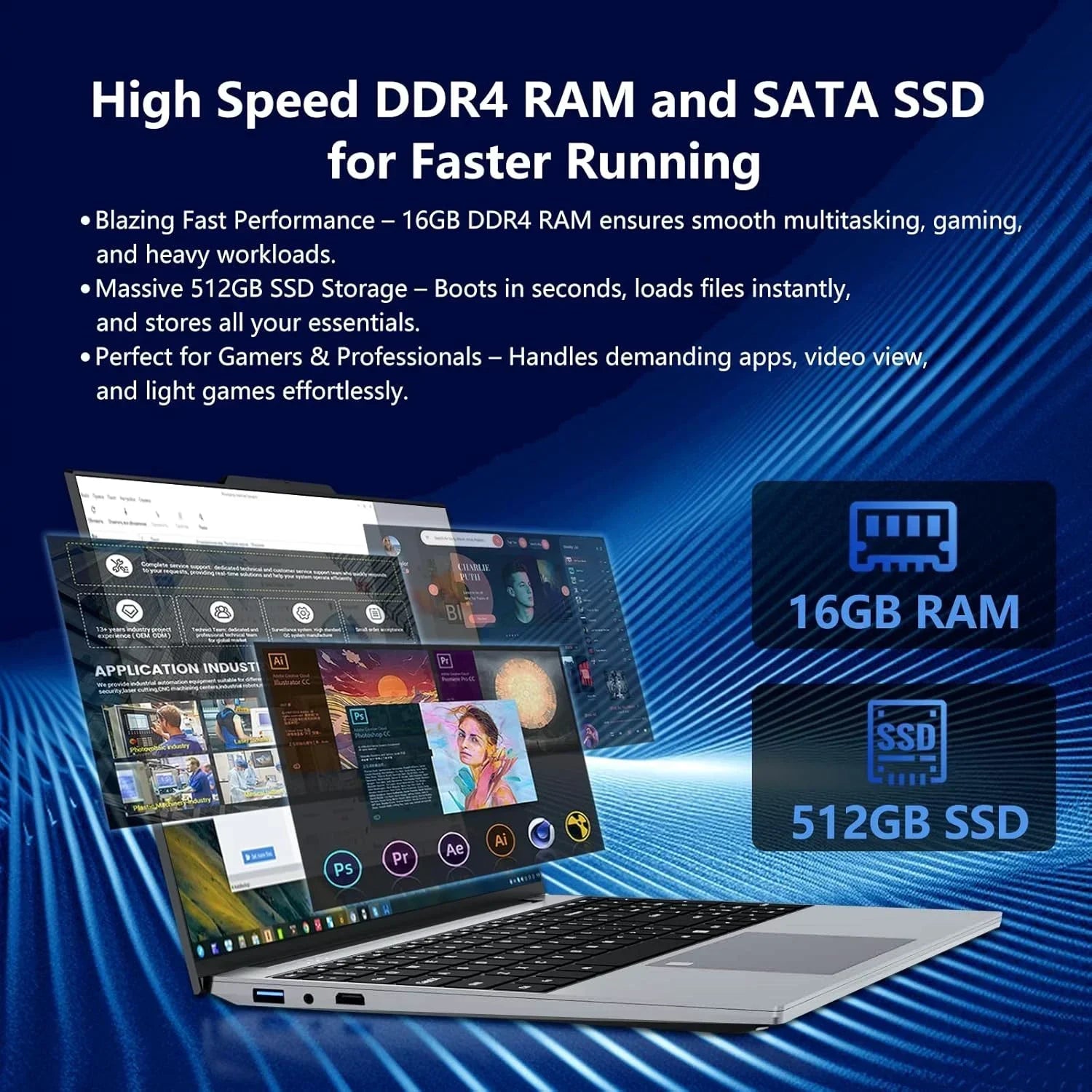 15.6" 120Hz FHD IPS Laptop Intel Core I7-8650U 32GB RAM 2TB SSD Backlit Keyboard Long Battery Notebook