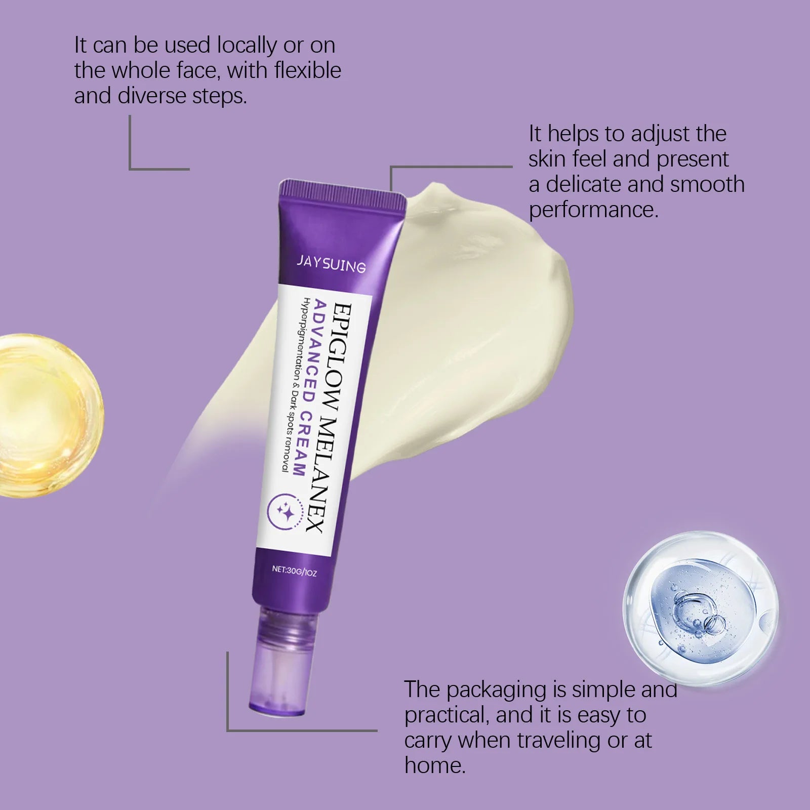 Tidesmit Subtle Glow Velvet Cream texture close-up for a soft-focus face makeup finish that evens skin tone