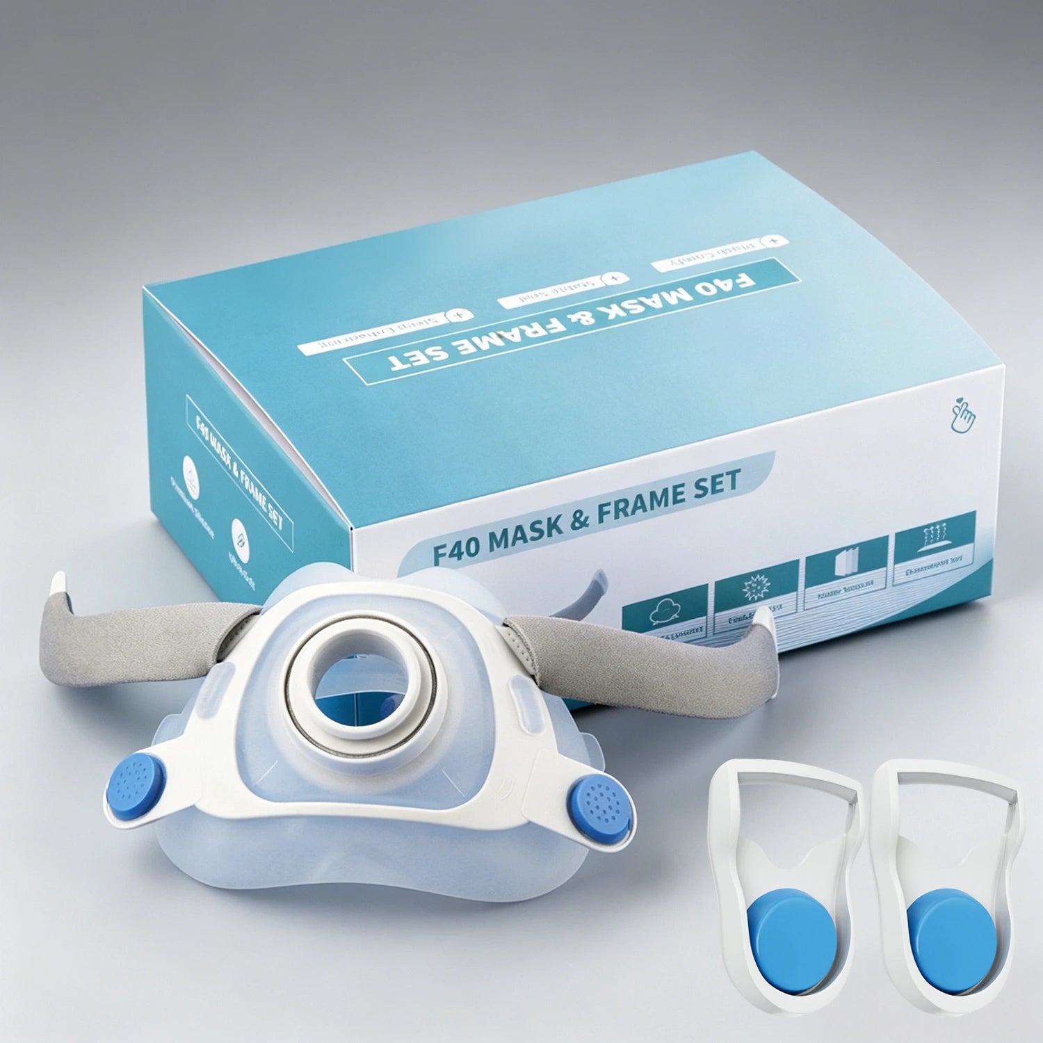 Face CPAP Mask & Frame Compatible with AirFit F40 Auto CPAP BiPAP Respirator Device Accessories Sleep Aid Apnea Anti Snoring