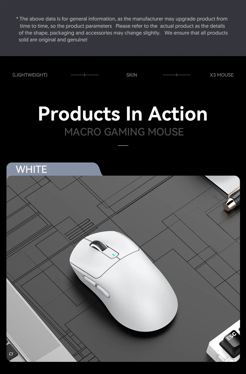Attack Shark X3 X3Pro Wireless Tri-Mode Gaming Mouse 26K DPI PAW3395 Computer Gaming Peripherals CSGO Valorant Office Gift