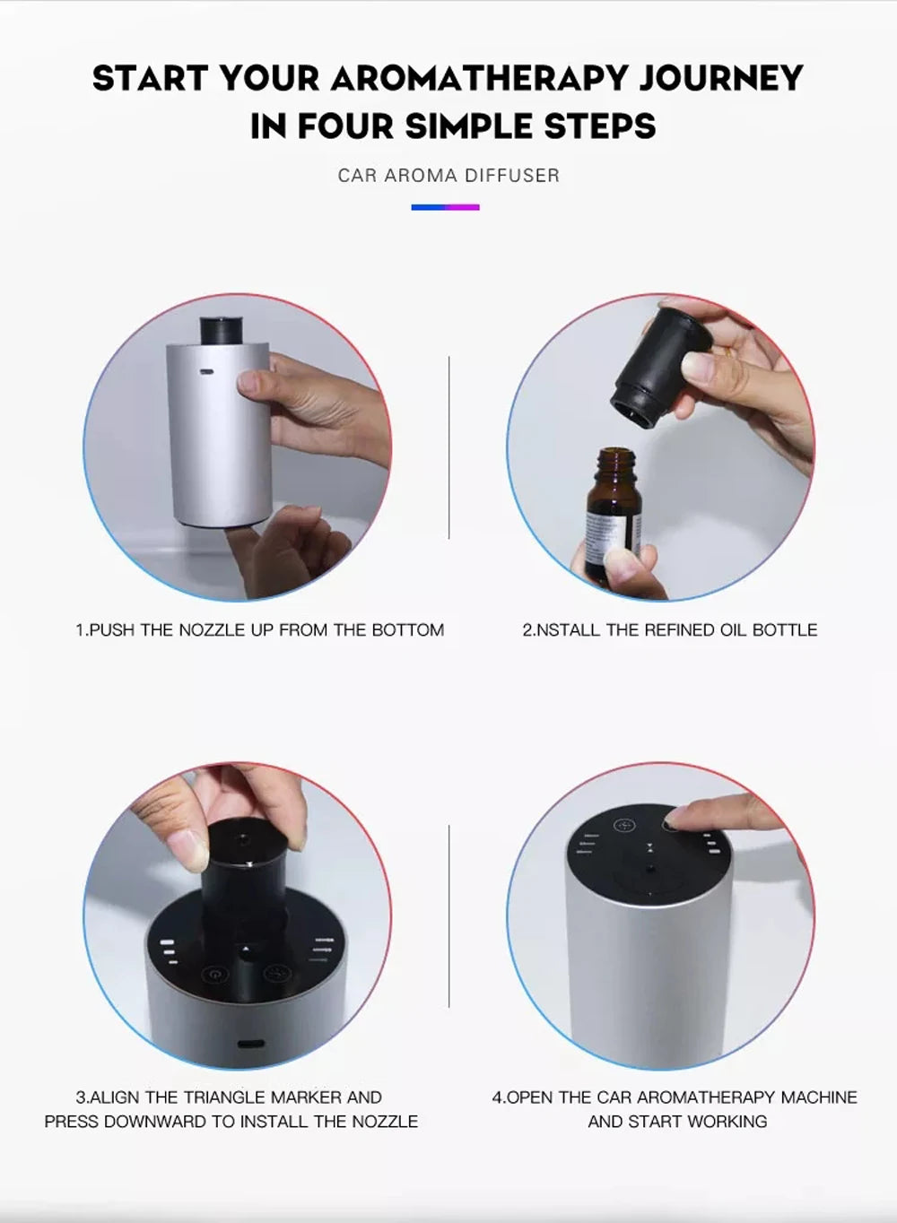 Waterless Aroma Essence Vaporizer Diffuser Nebulizer Room Fragrance Aromatherapy Diffuser Pure Essential Oils For Home