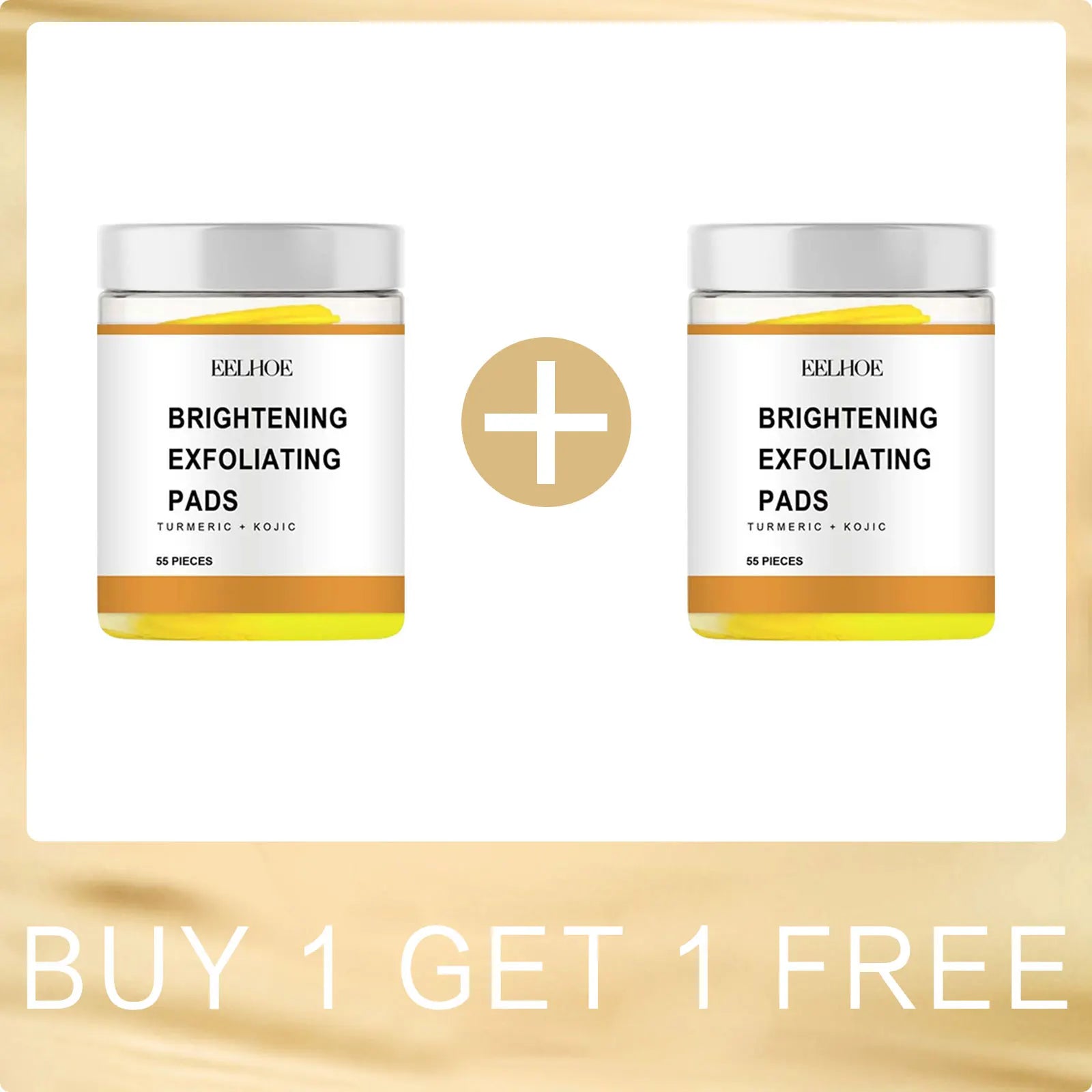 Turmeric Exfoliating Pads for Face Brightening - 55 Pcs Vegan Formula Scrubs Treatments Tidesmit