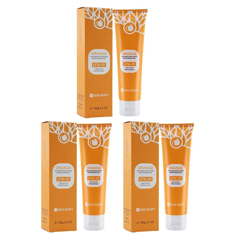 Orange Exfoliating Gel for Face - Brightening Skin Scrub (1-3 Pcs Set) Scrubs Treatments 3pcs Tidesmit