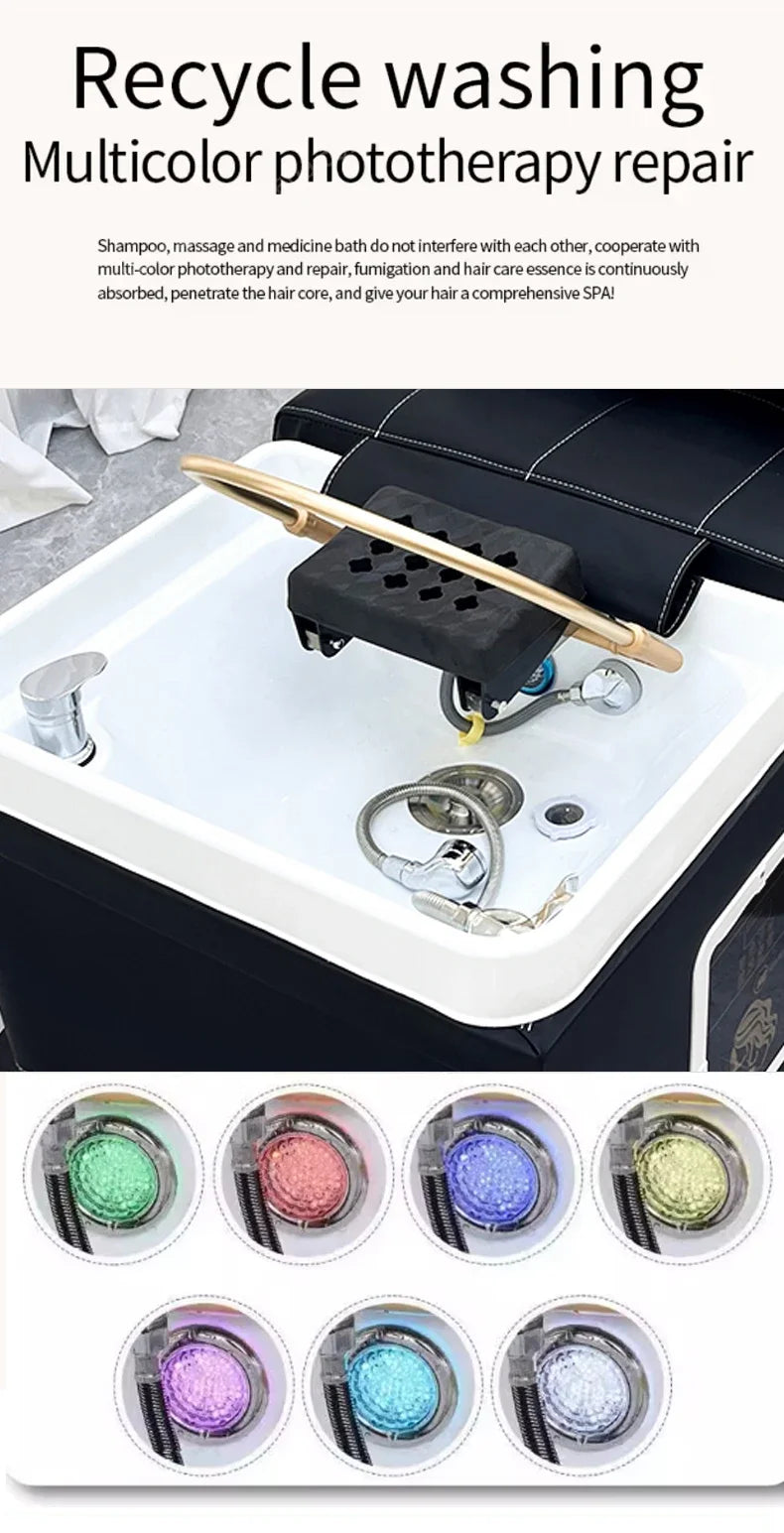 Thai Shampoo Bed With Head Spa Water Therapy System - Professional Grade Massage Chairs Tidesmit