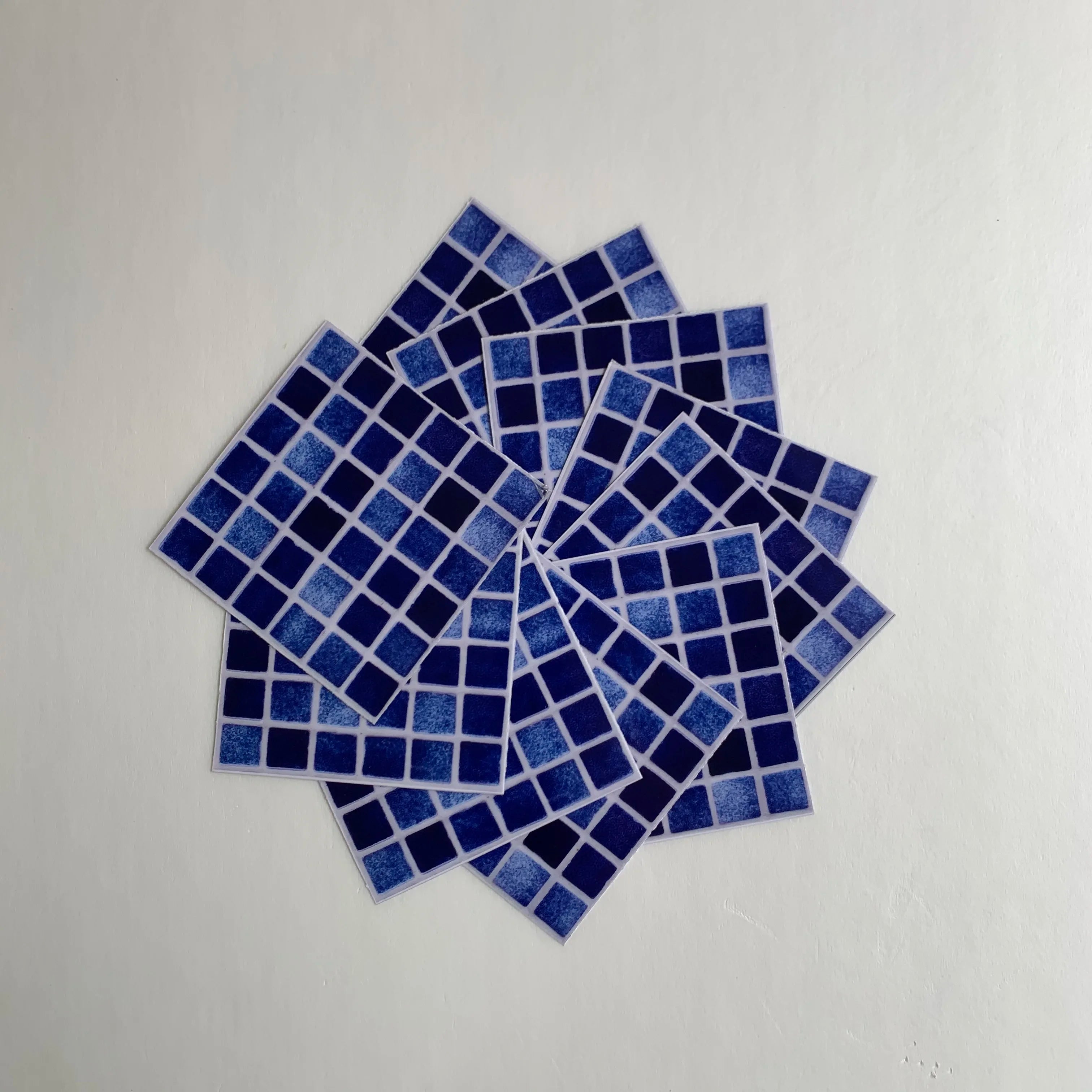 10pcs Purple Mosaic Hard Tiles Sticker Flat Printed in 2d Transfers Cover for Kitchen Bathroom Wallpaper Peel & Stick Wall Decal
