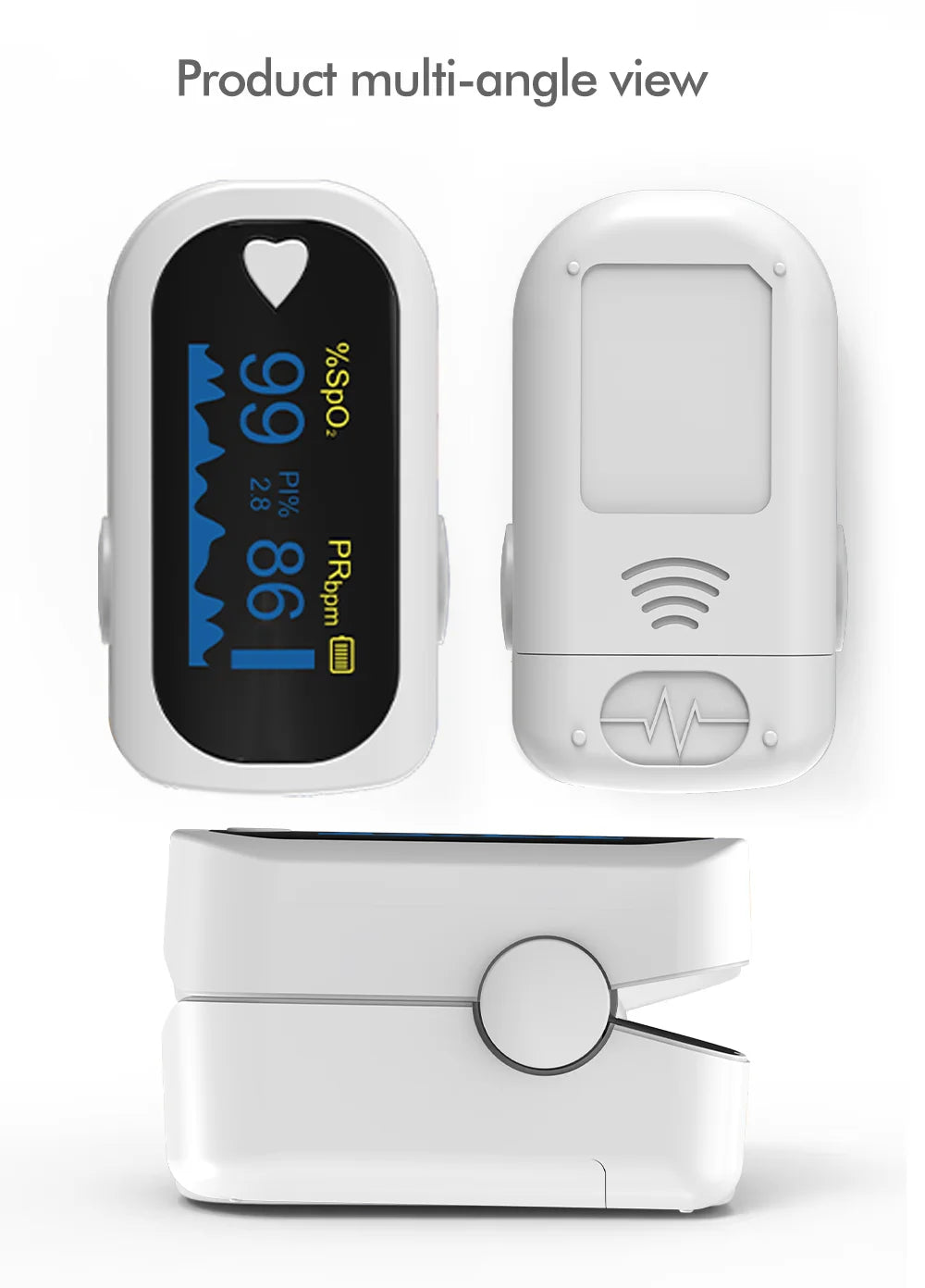 Finger Pulse Oximeter OLED Blood Oxygen Saturation Heart Rate Monitor Oxymeters Medical With Respiratory Digital Oximeter