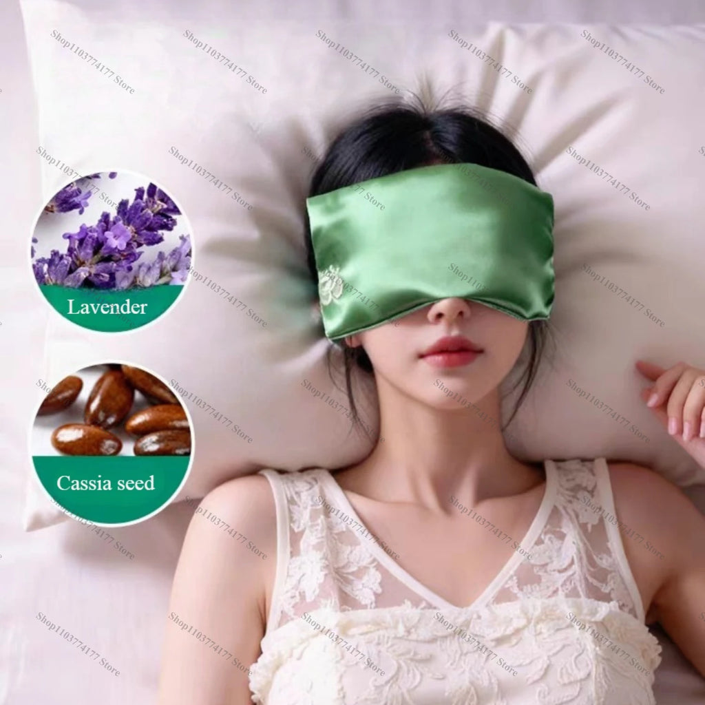 Lavender Eye Pillow for Relaxation Yoga Sleep Weighted Eye Mask for Headache Sinus, Aromatherapy Moist Heat Compress