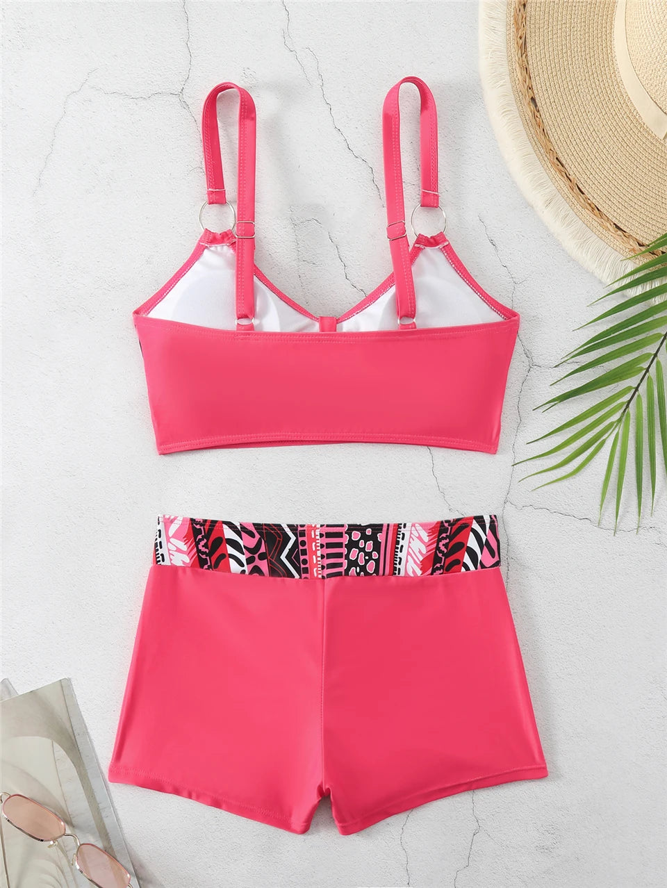 2025 High Waist Bikinis Women Sports Swimwear Print Bathing Suit Female Padded Beach Wear Bathers Swimming Swimsuit Summer