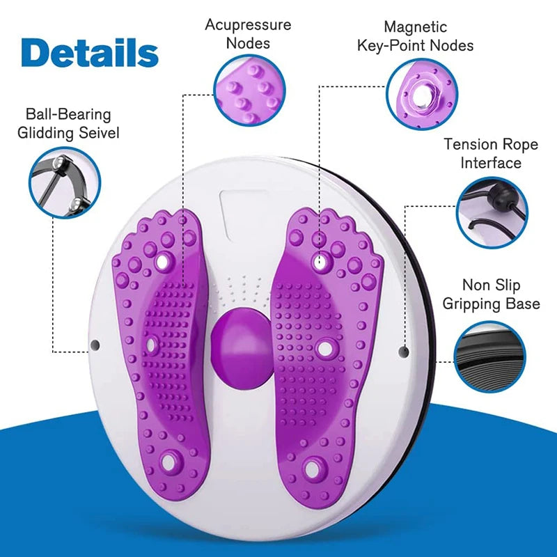 Waist Twisting Disc for Abdominal Toning - Magnetic Fitness Tool Body Shaping Massage Equipment Tidesmit