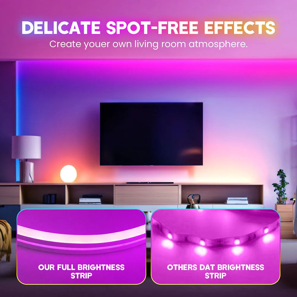 RGB Neon Light LED Rope Light Waterproof APP Remote Control Music Sync 24V Flexible DIY Silicone Strip Light for Indoor Outdoor