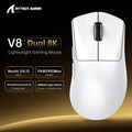 8K Receiver & V8 Wireless Mouse,Attack Shark PAW3950Max Sensor,0.168ms Key Delay and Golden Right Hand Design,Black/White Choice