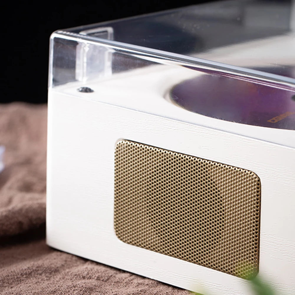 Portable Retro CD Player - Bluetooth Speaker with Woodgrain Finish Tidesmit