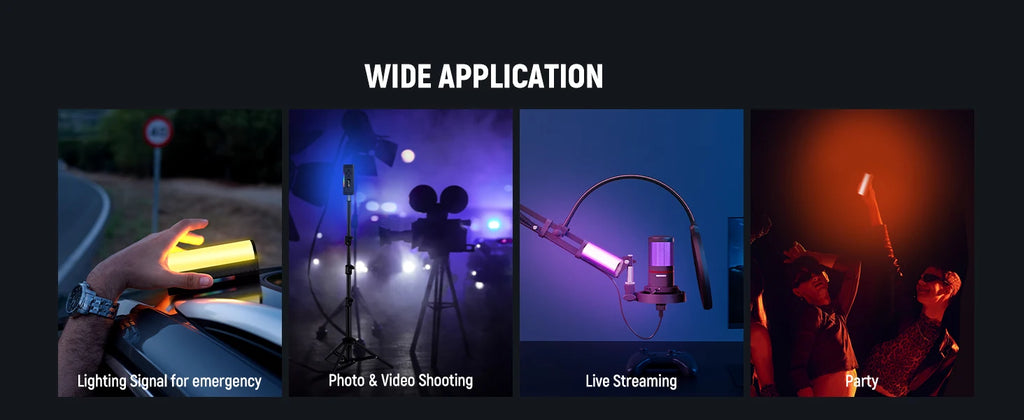 Magnetic LED Light Wand 2 Pack RGB - Portable Content Creation Lighting Tidesmit