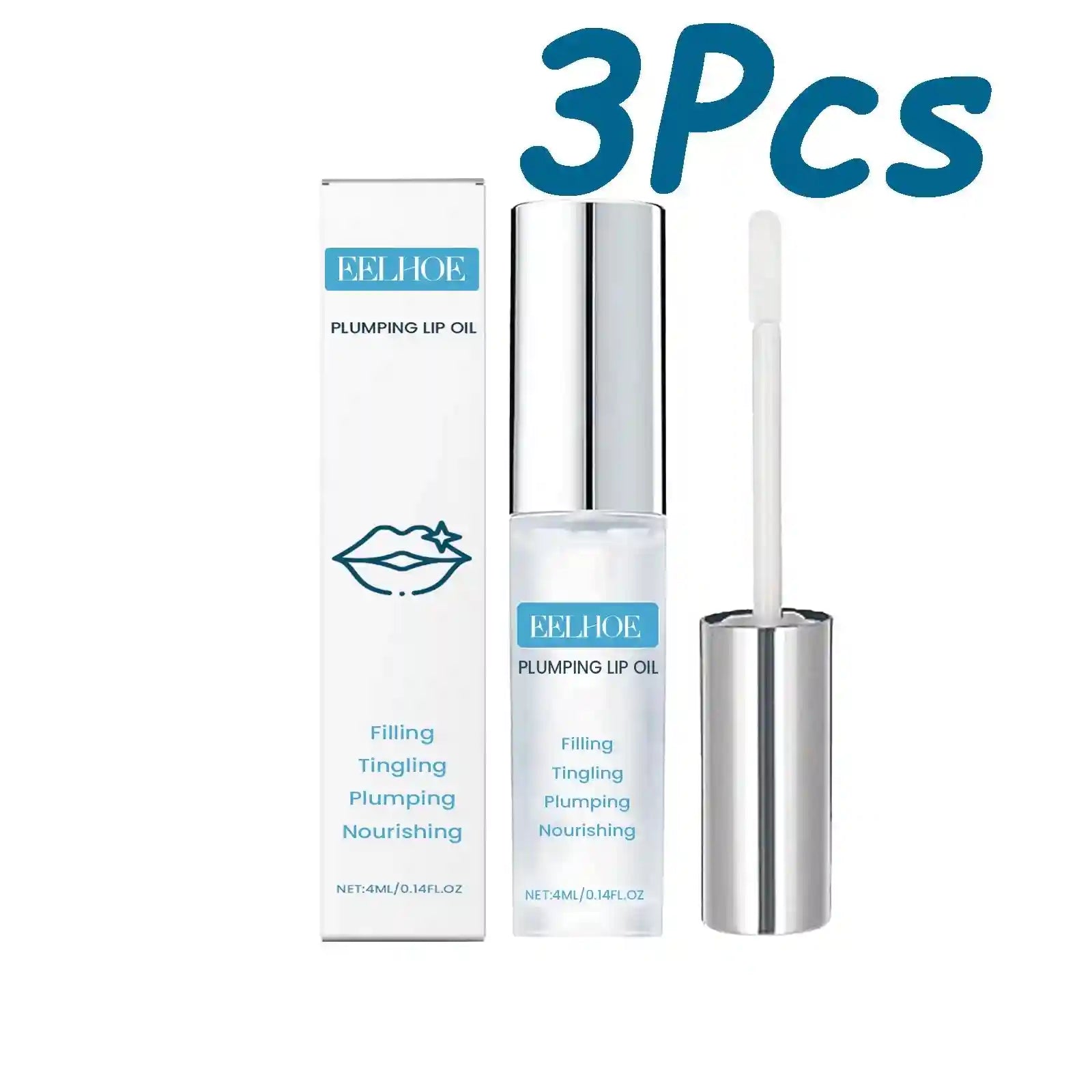 Plumping Lip Oil Moisturizing Gloss – Hydrating Lip Treatment by Tidesmit Lip Care 3 x 4ml Boxed Tidesmit