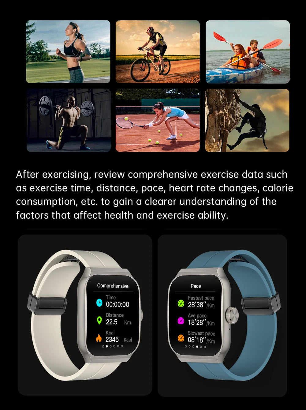 YLL-HRS H99 Smart Fitness Tracker Watch Exercise Record Heart Rate Monitor Sleep Tracker Custom Dial Chronograph Alarm Clock