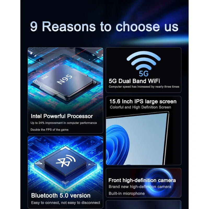 Cost Saving Home Office Stable Business Laptop 14.1 Inch 120Hz IPS Screen Intel 4405U 5000mAh 32GB 2TB SSD Backlit Keyboard