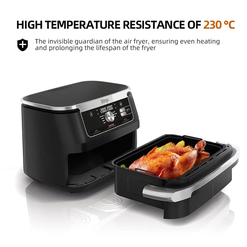 Reusable Silicone Air Fryer Basket Liner Fit Ninja AF500 Non-Stick Heatproof Easy Clean BPA-Free Kitchen Cooking Accessory