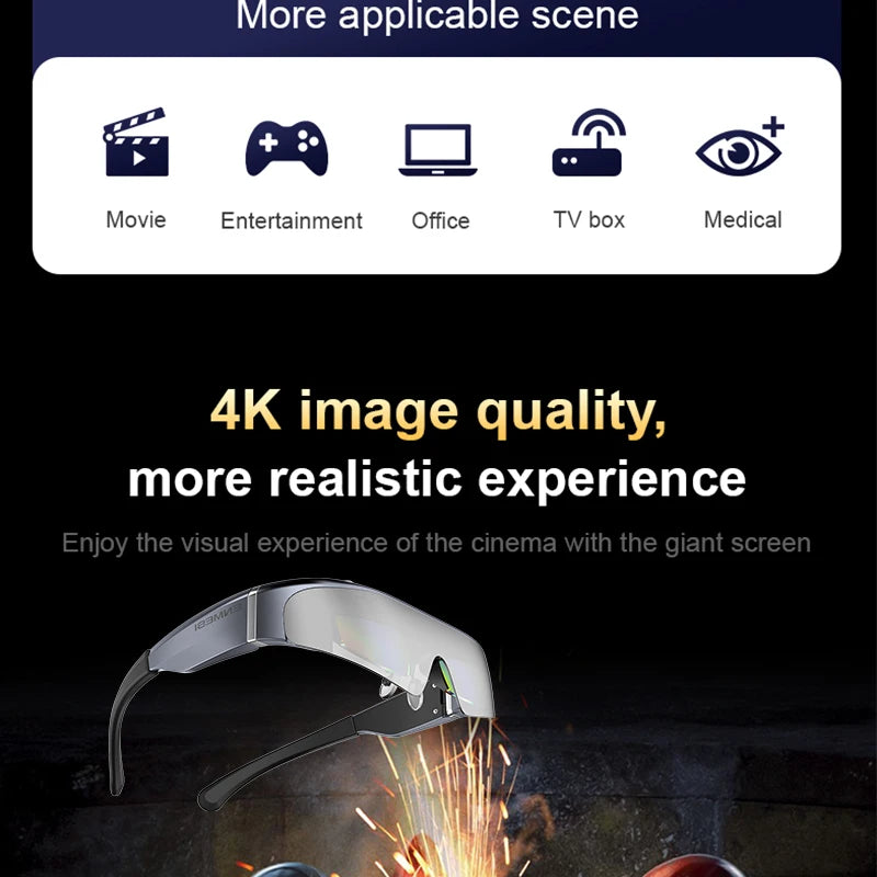 3D Android Smart Glasses VR Headset | 512GB OLED Spatial Display Tidesmit