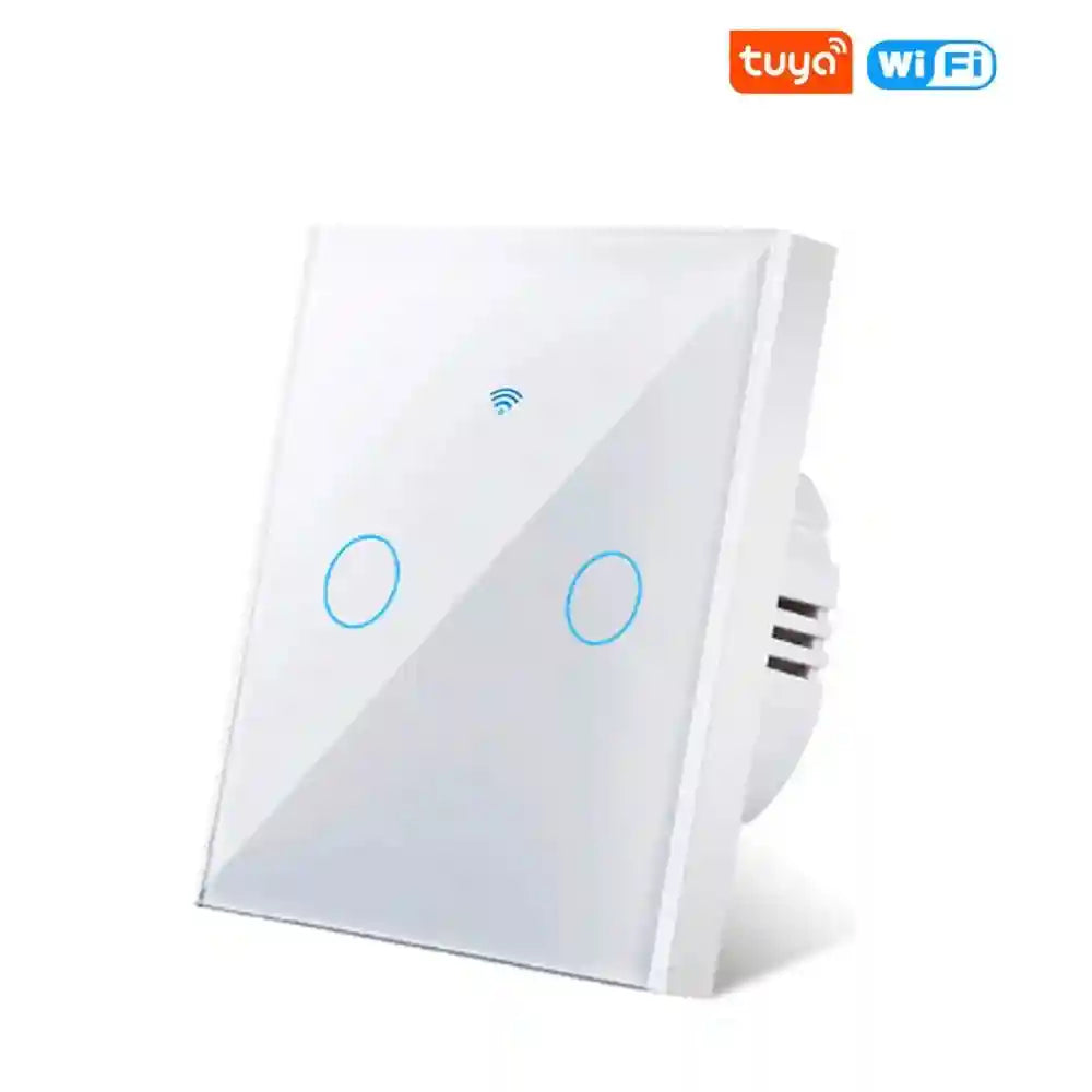 WiFi Smart Light Switch No Neutral Wire - 1, 2, or 3 Gang Options white 2 gang Tidesmit