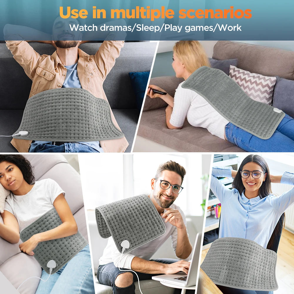 Electric Heating Pad for Muscle Relief - 10 Heat Settings & 4 Timers Body Shaping Massage Equipment Tidesmit