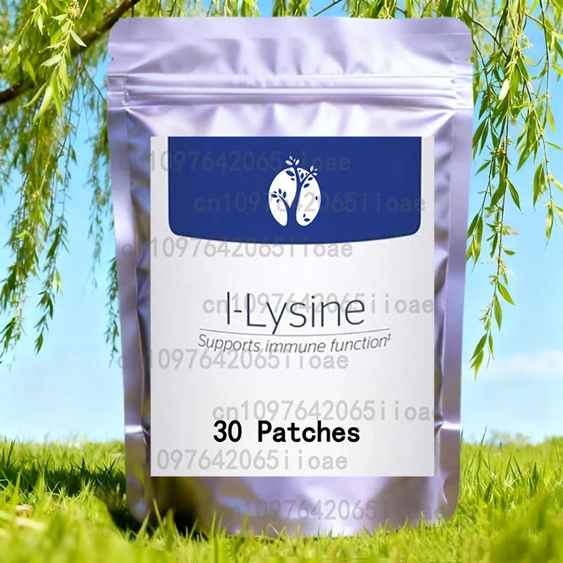 Tidesmit L-Lysine 30 patches for immune support, gum, and lip health. Essential amino acid supplement pouch.