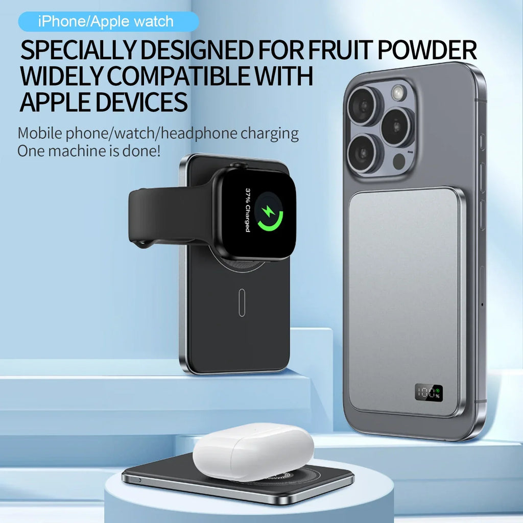 Magnetic Power Bank for iPhone 16 - Fast Wireless Charging Battery Tidesmit