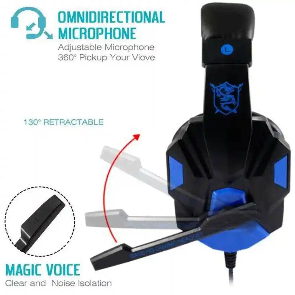 Wired Gaming Headphones with Microphone - Over-Ear PC Headset Tidesmit