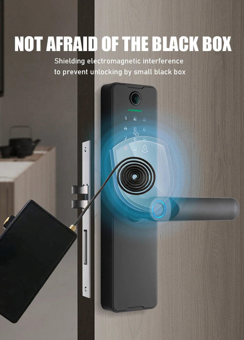 Tuya Wifi Fingerprint Smart Door Lock Digital Electronic Lock Remote Unlock Keyless Security Anti-theft Smart Home Hotel Office