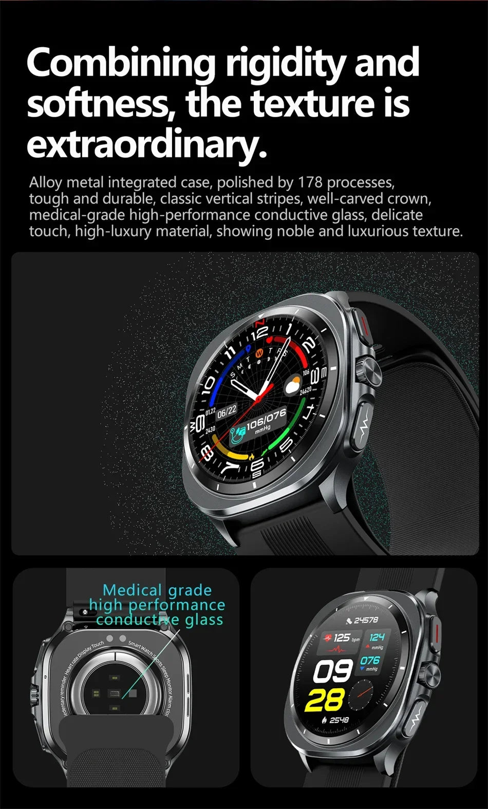 for Samsung Air Pump Airbag Smart Watch Men, Micro Physical Examination Accurate Measure Blood Pressure Sport SmartWatch 2025New
