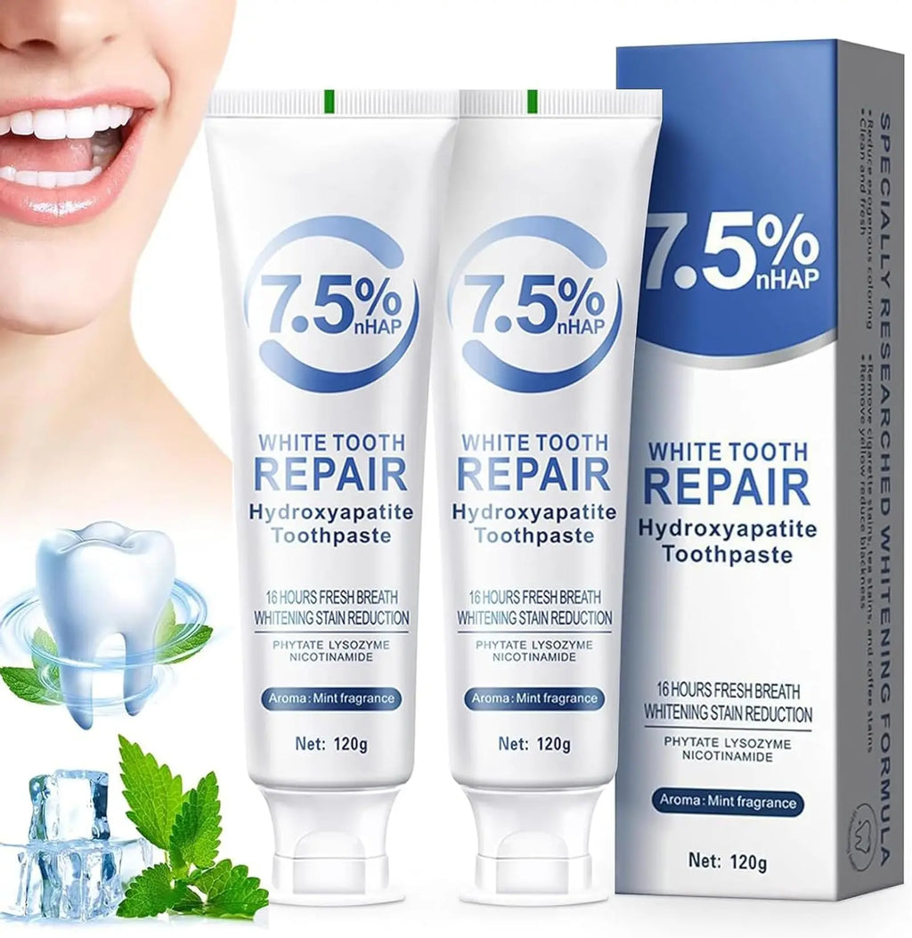 Tidesmit HAP Toothpaste 120g with 7.5% Hydroxyapatite for enamel repair, teeth whitening, and fresh breath.