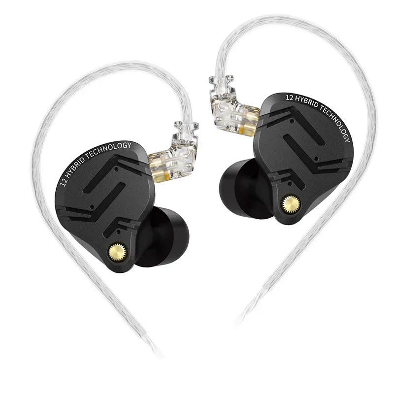Tidesmit 1DD+5BA Hybrid In-Ear Monitors | HiFi Bass Wired Earphones Black no mic Tidesmit