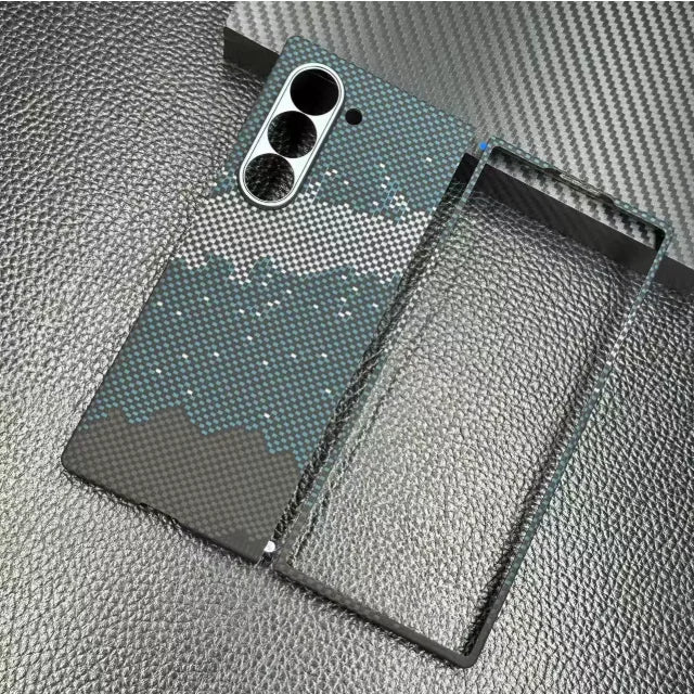 Samsung Galaxy Z Fold 7 Case - Slim Aramid Fiber Magnetic Cover Blue1 Tidesmit