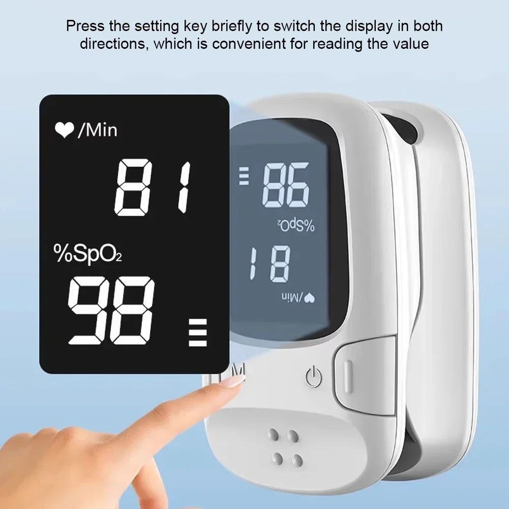 Finger Pulse Oximeter OLED Blood Oxygen Saturation Heart Rate Monitor Oxymeters Medical With Respiratory Digital Oximeter
