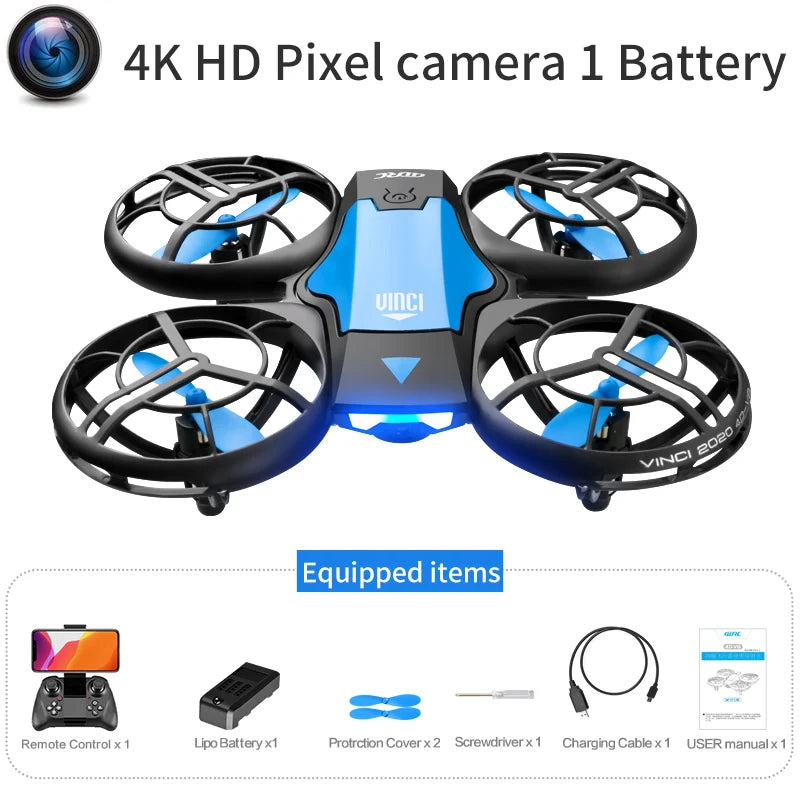 Mini 4K Camera Drone – Foldable Quadcopter for Beginners with GPS Blue 4K HD 1B Tidesmit