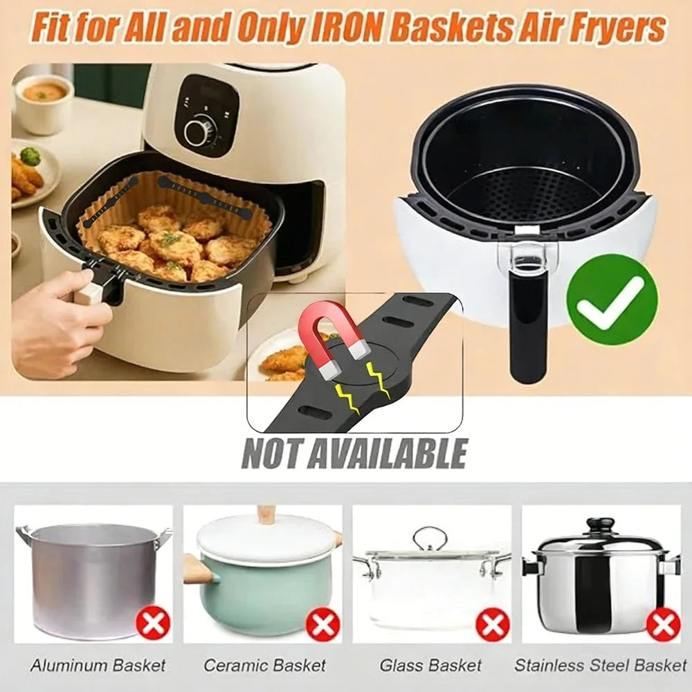 4PCS Air Fryer Magnet Silicone Buckle for Holding Down Air Fryer Parchment Paper Liners Prevent The Paper Gasket From Burning
