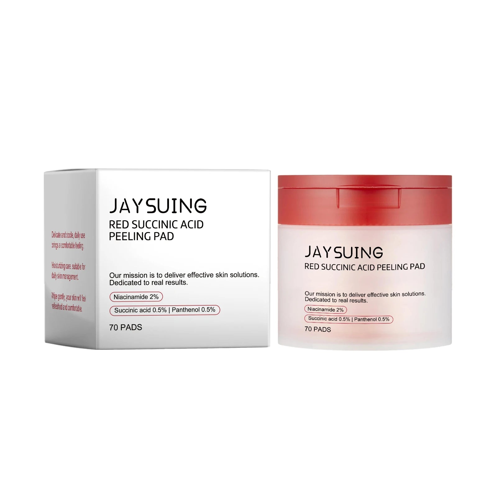 Succinic Acid Peeling Pads - Gentle Exfoliating Facial Treatment Scrubs Treatments 70pads Boxed Tidesmit