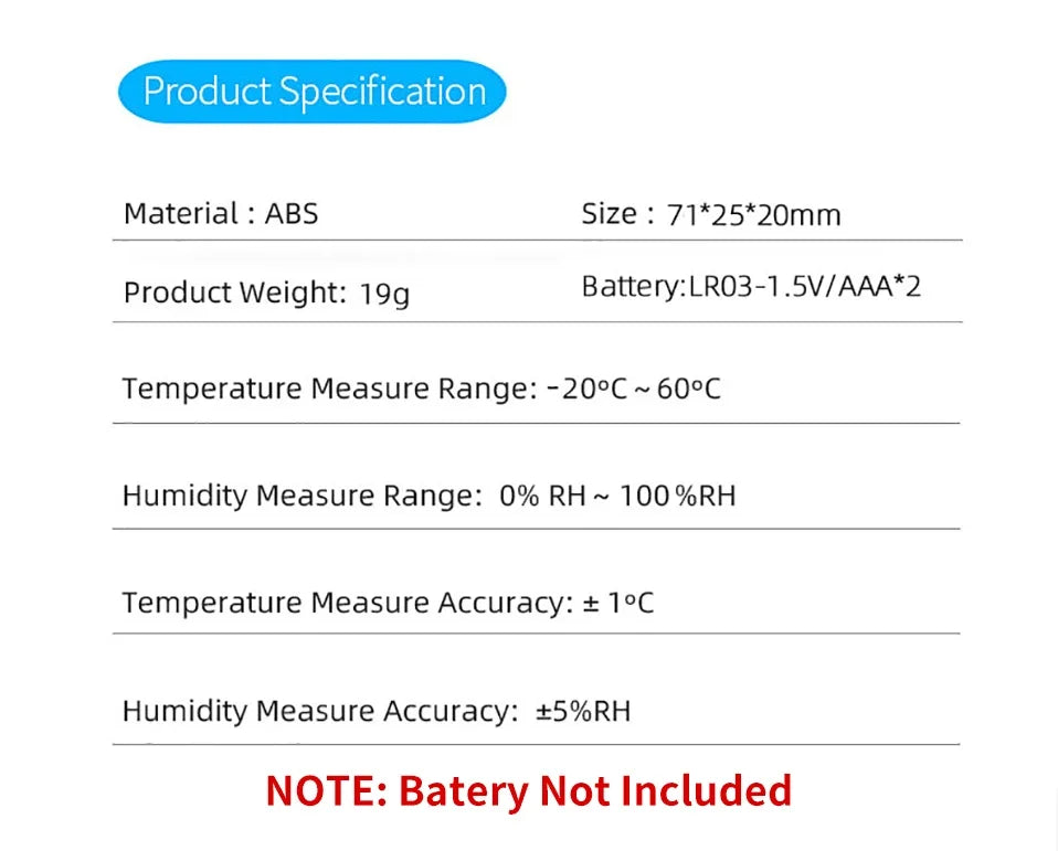 Smart Temperature and Humidity Sensor ZigBee 3.0 or WiFi App Monitor Tidesmit