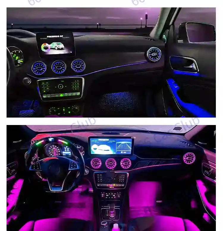 Mercedes-Benz Ambient LED Turbine Vents, 12-Color Interior Lighting Kit Tidesmit