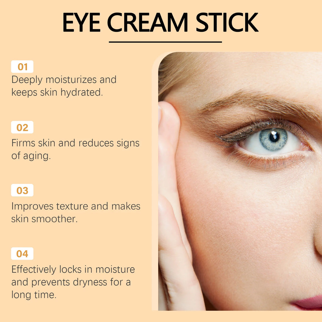 Turmeric Retinol Eye Cream Stick Anti Puffiness Dark Circle Removal Eye Bag Stick Fade Fine Line Brighten Moisturizing Skin Care
