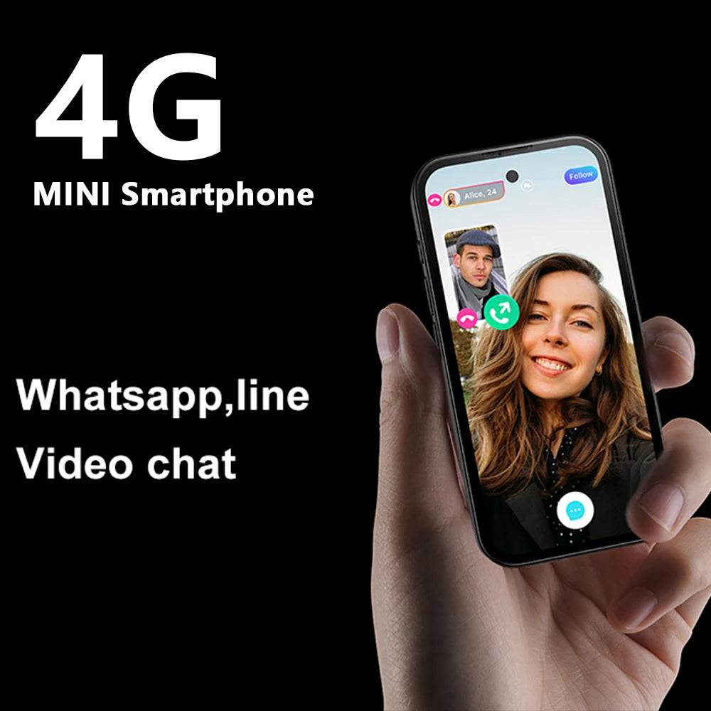 UNIWA Q333 4G Full Bands MINI Smartphone Android 4GB+64GB Mobile Phone 2000mAh Face ID WhatsApp GPS Small Phone Support TF Card