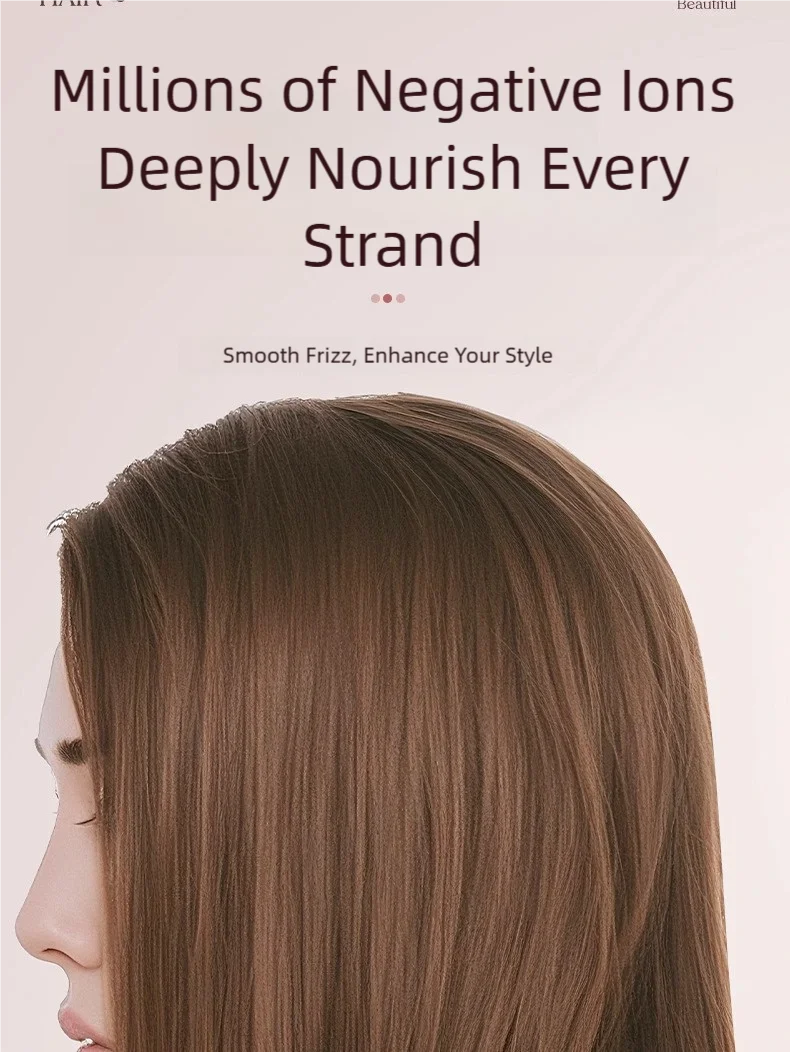 TINSOL negative ion hot air brush creating smooth, frizz-free hair for a professional curling and straightening look.