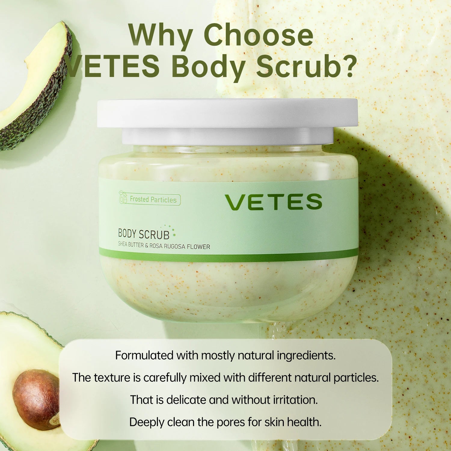 Avocado Body Scrub 250g | Professional Exfoliating Treatment for Glowing Skin Scrubs Treatments Tidesmit