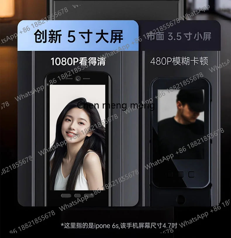 Fully automatic 3D visual facial recognition fingerprint, dual screen dual camera, home smart password lock