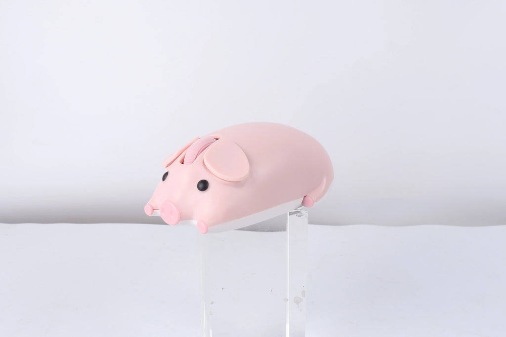 Cute 3D Little Pig Wireless Mouse 2.4G Bluetooth Dual-mode Silent For Women Office Laptop PC