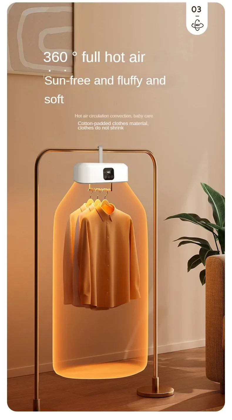 Tidesmit folding portable electric clothes dryer featuring UV sterilization technology for efficient laundry drying