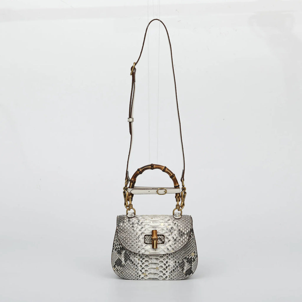 New Fashionable Women's Handbag Hand-held Bamboo Versatile Crossbody Bags Female Genuine Leather Handbags Woman Bags Top-handles